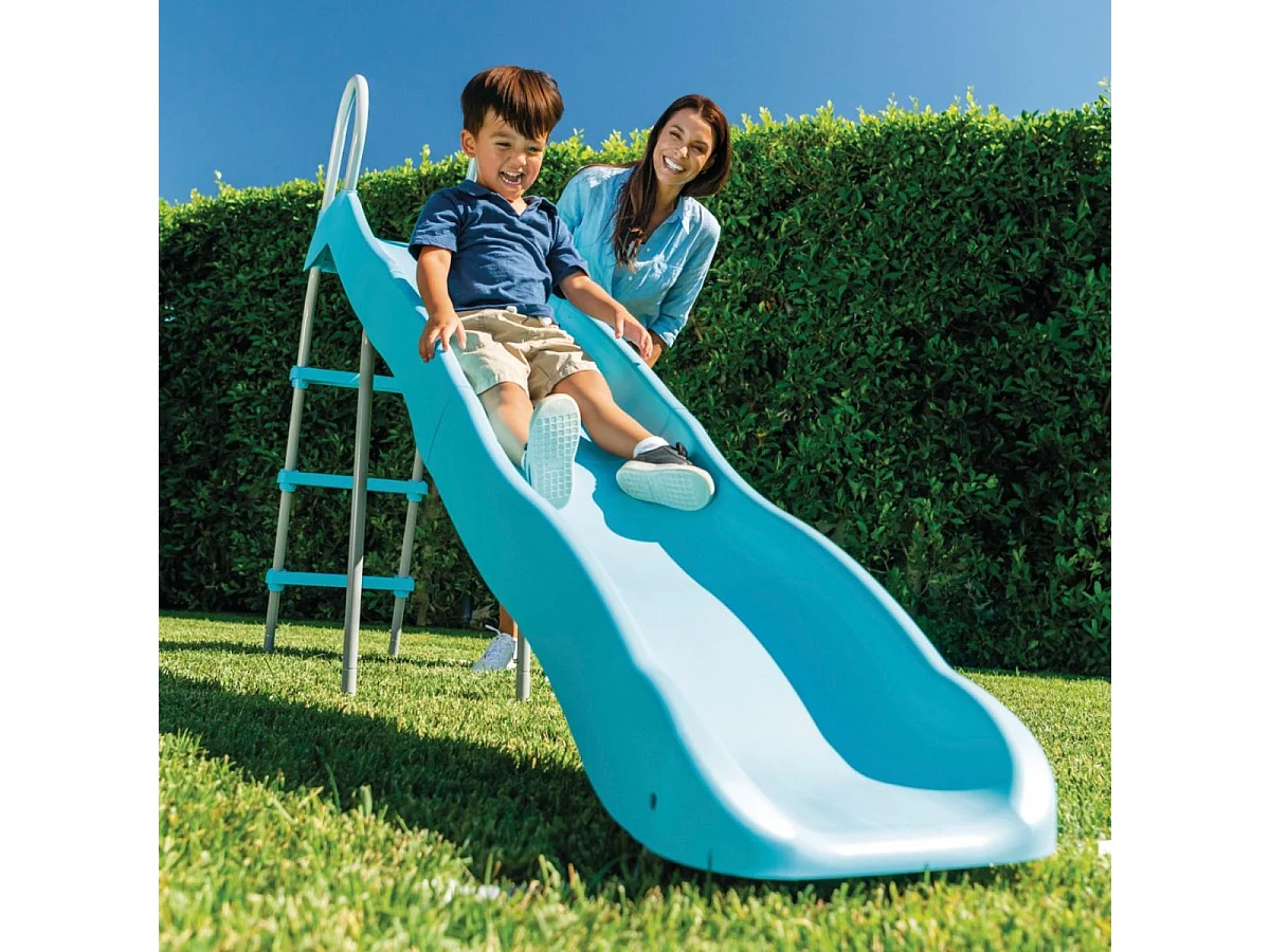Tobogán infantil Intex 3 escalones 3-10 años azul 147x84x251 cm