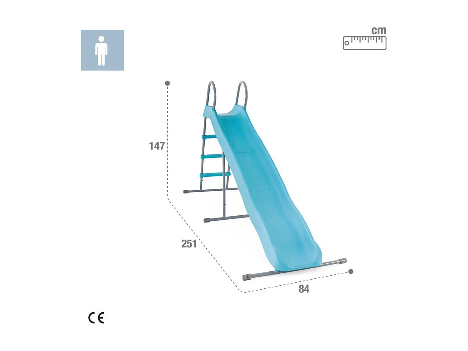 Toboggan Exterieur enfant - INTEX - XL - Longueur 251cm Hauteur 147 cm - 3 Marches