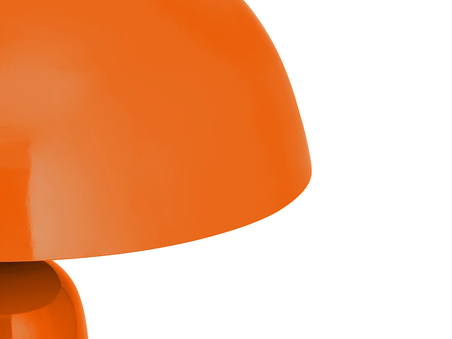 Lampe à poser champignon en métal - D. 39 x H.52 cm - Orange brillant - LARKIN