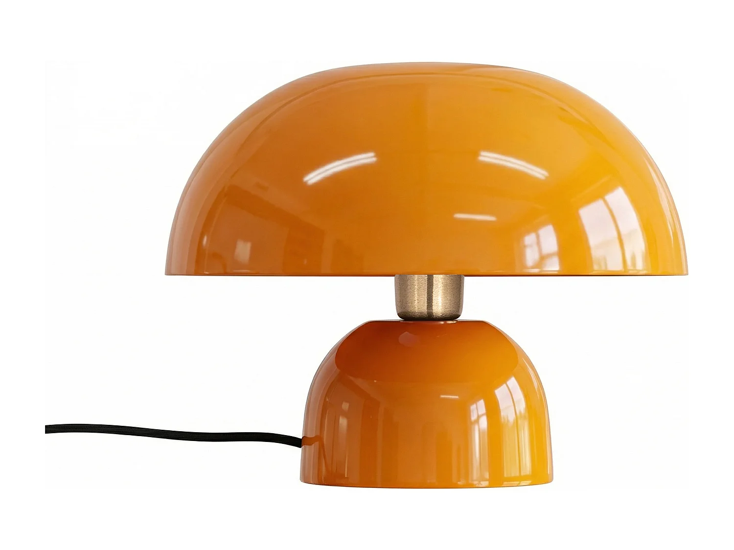 Lampe à poser champignon en métal - D. 31 x H.25 cm - Jaune brillant - SIDNEY