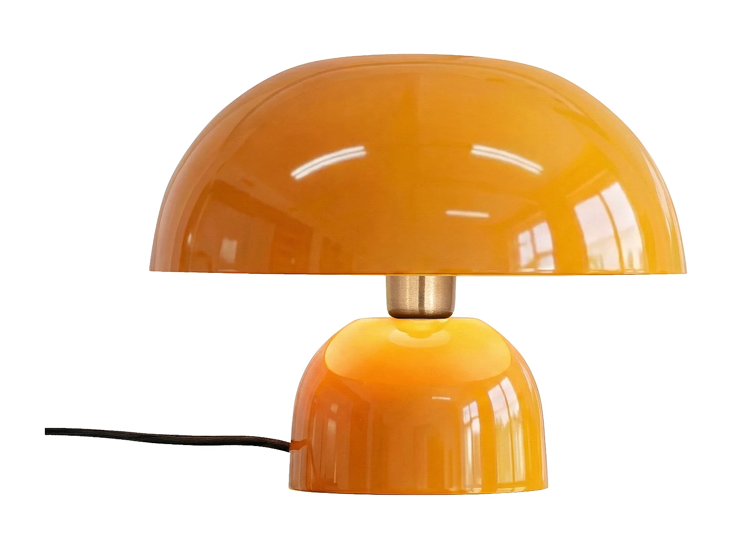 Lampe à poser champignon en métal - D. 31 x H.25 cm - Jaune brillant - SIDNEY