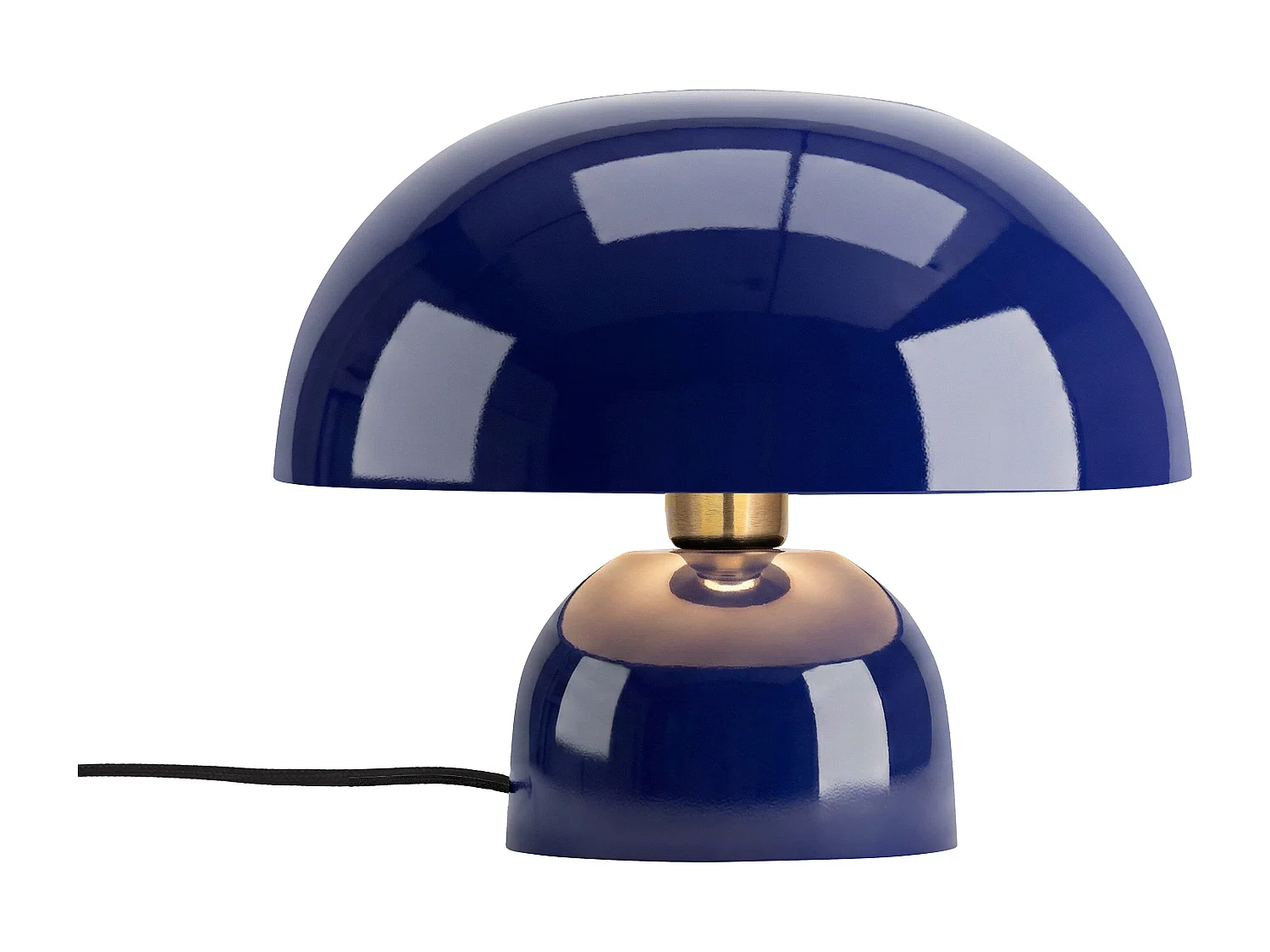 Lampe à poser champignon en métal - D. 31 x H.25 cm - Bleu brillant - SIDNEY