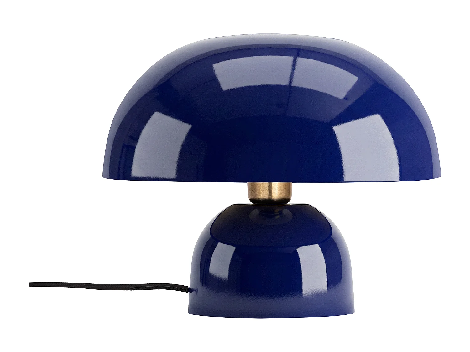 Lampe à poser champignon en métal - D. 31 x H.25 cm - Bleu brillant - SIDNEY
