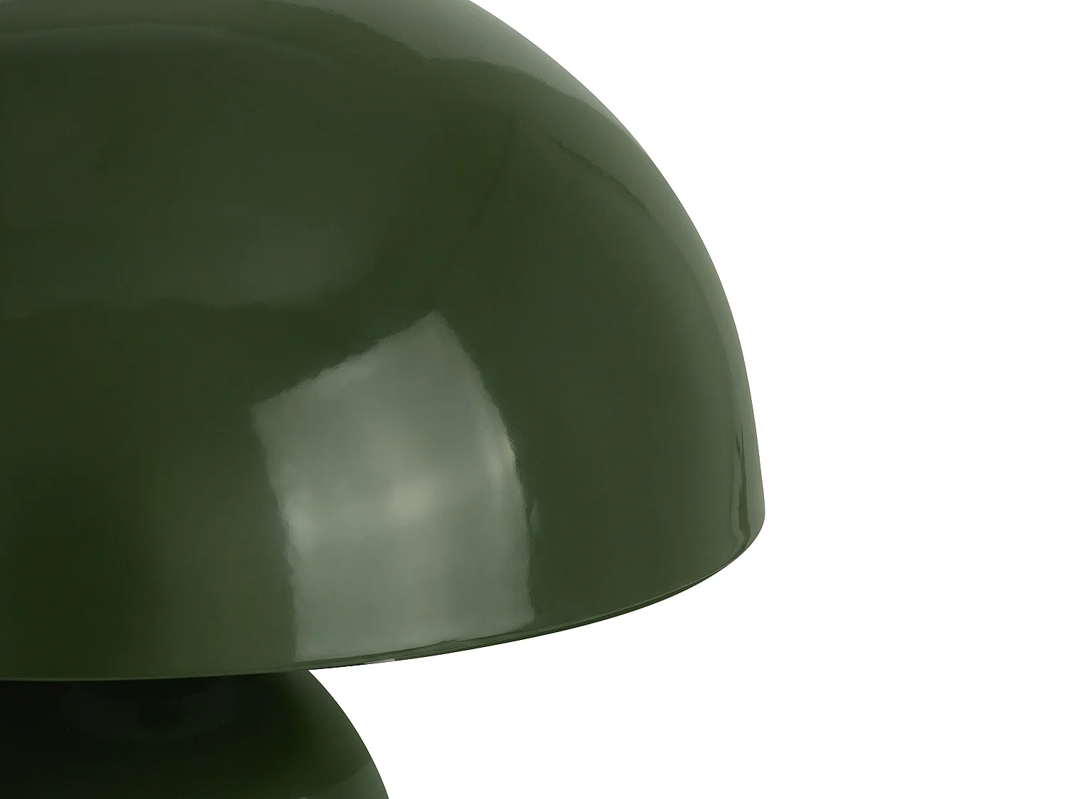 Lampe à poser champignon en métal - D. 31 x H.25 cm - Kaki brillant - SIDNEY