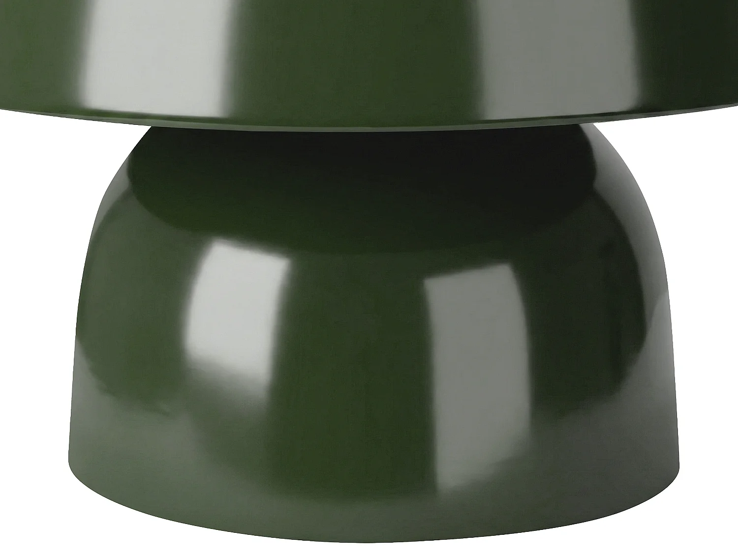Lampe à poser champignon en métal - D. 31 x H.25 cm - Kaki brillant - SIDNEY
