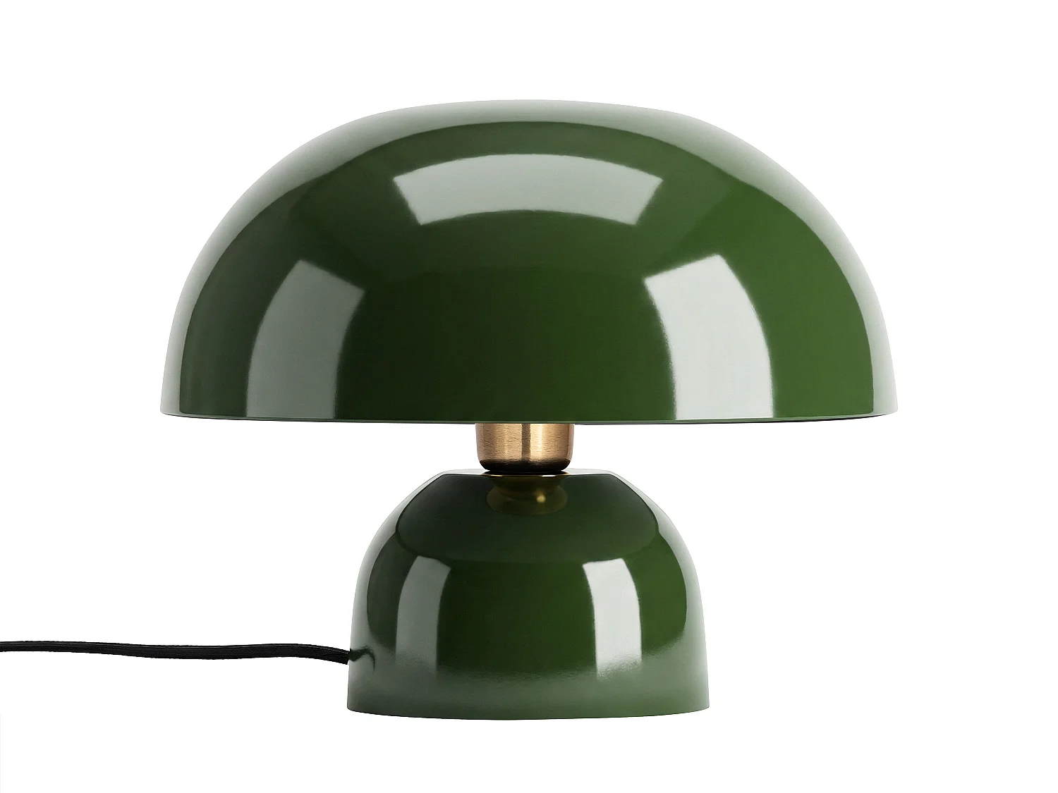 Lampe à poser champignon en métal - D. 31 x H.25 cm - Kaki brillant - SIDNEY