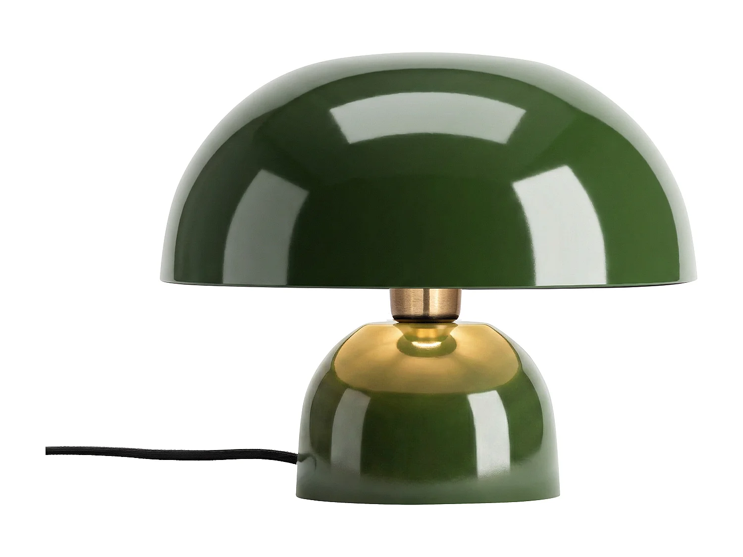 Lampe à poser champignon en métal - D. 31 x H.25 cm - Kaki brillant - SIDNEY