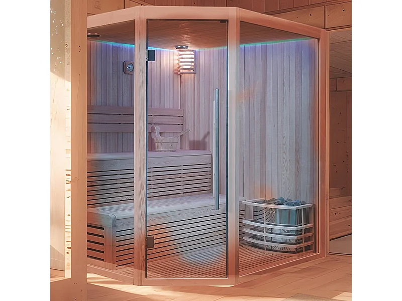 Sauna d'angle Boreal® Evasion Baltik 5 places - 180x180x210 cm