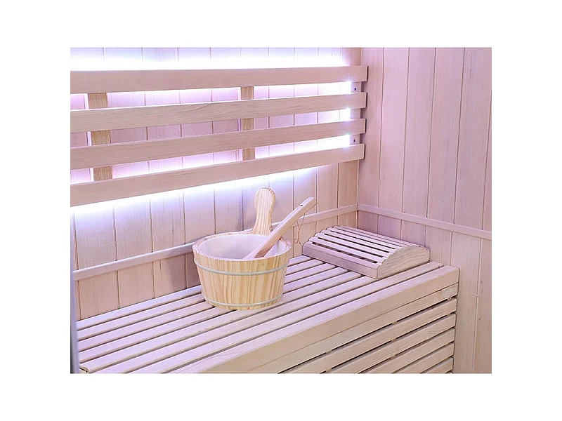 Sauna d'angle finlandais Nordica® Vapeur V34 - 3-4 places - 150 x 150 x H.200