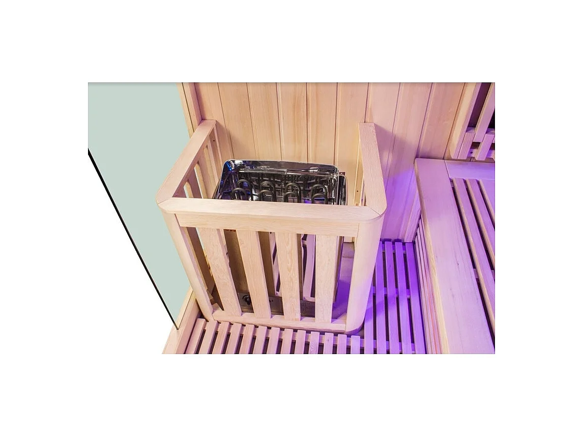 Sauna Combi Boreal® Elégance PRO 6 - 180x180 Infrarouge + Vapeur