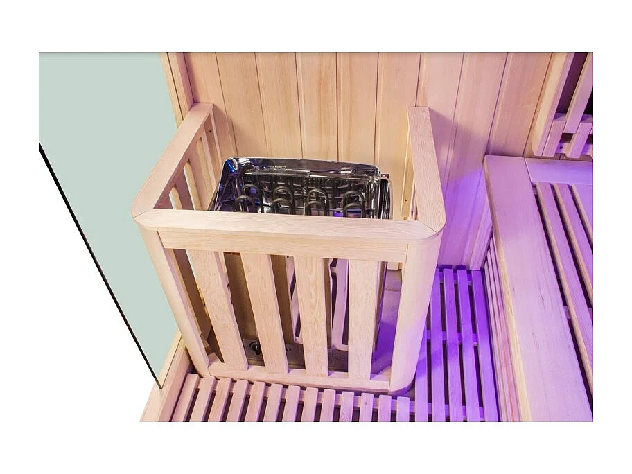 Sauna Combi Boreal® Elégance PRO 6 - 180x180 Infrarouge + Vapeur