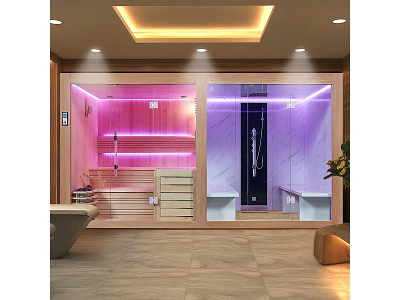 Combi Sauna Hammam BOREAL® SEQUOIA 4X2 mètres