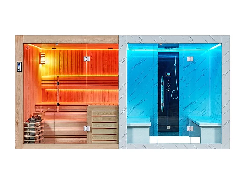 Combi Sauna Hammam BOREAL® SEQUOIA 4X2 mètres