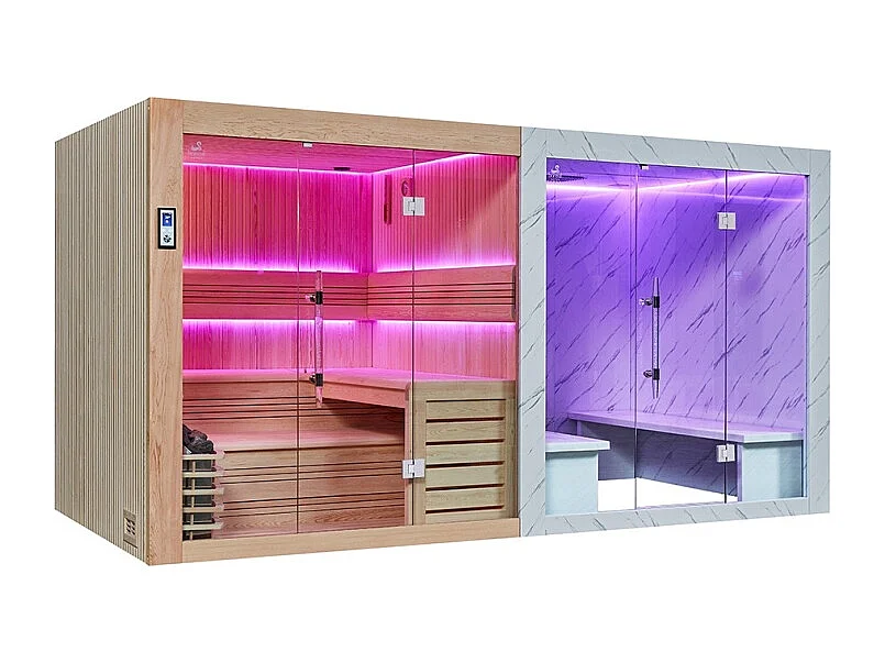 Combi Sauna Hammam BOREAL® SEQUOIA 4X2 mètres