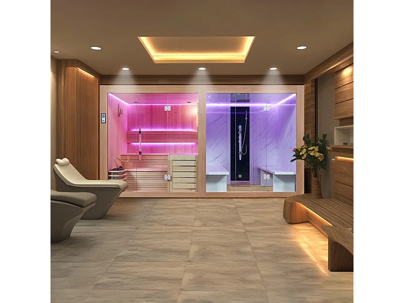 Combi Sauna Hammam BOREAL® SEQUOIA 4X2 mètres