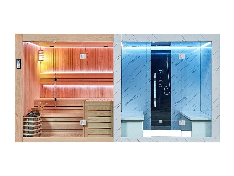 Combi Sauna Hammam BOREAL® SEQUOIA 4X2 mètres