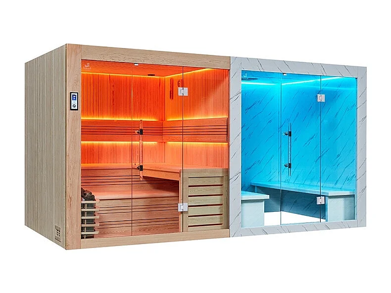 Combi Sauna Hammam BOREAL® SEQUOIA 4X2 mètres
