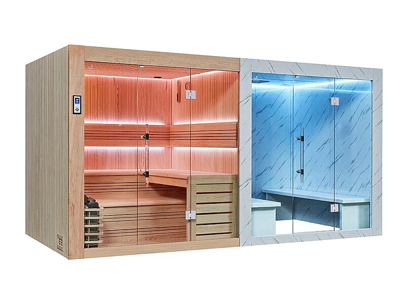 Combi Sauna Hammam BOREAL® SEQUOIA 4X2 mètres
