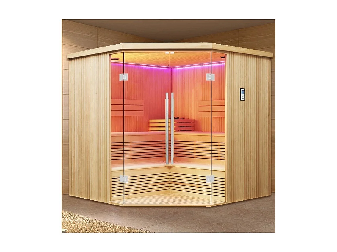 Sauna d'angle Boreal® Evasion Club PRO 214C - 5 à 7 places - 214*214*210