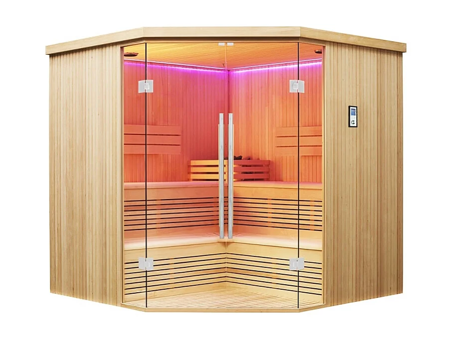 Sauna d'angle Boreal® Evasion Club PRO 214C - 5 à 7 places - 214*214*210