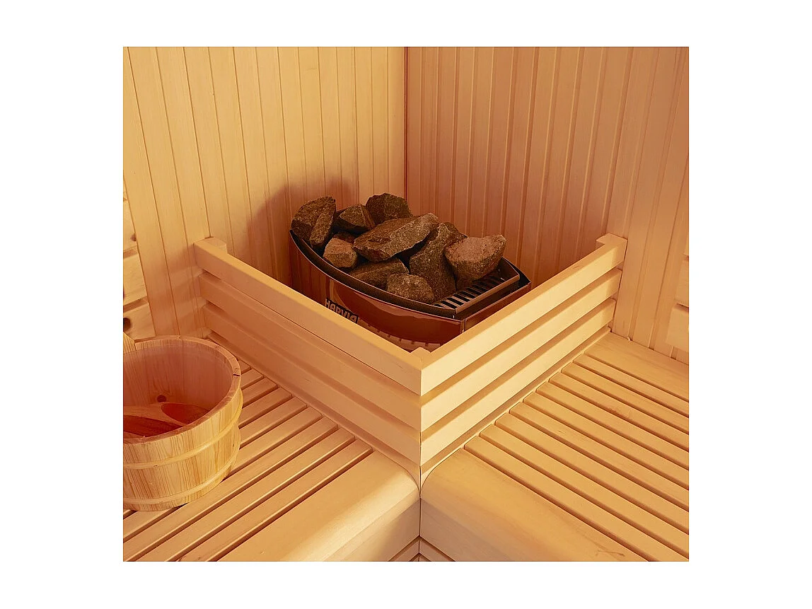 Sauna d'angle Boreal® Evasion Club PRO 214C - 5 à 7 places - 214*214*210