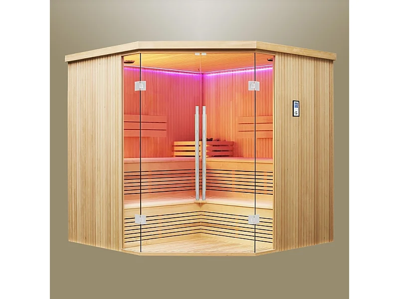 Sauna d'angle Boreal® Evasion Club PRO 214C - 5 à 7 places - 214*214*210