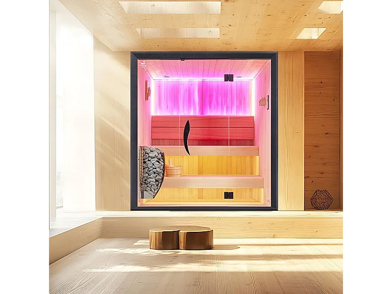 Sauna traditionnel Boreal® CELEST 180 - 4 places - 180*180*210 cm