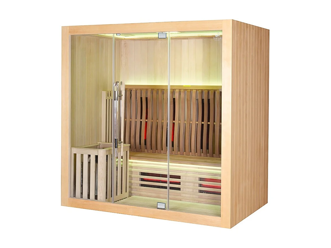 Sauna Combi Boreal® Elégance 4 - 200x125 Infrarouge + Vapeur