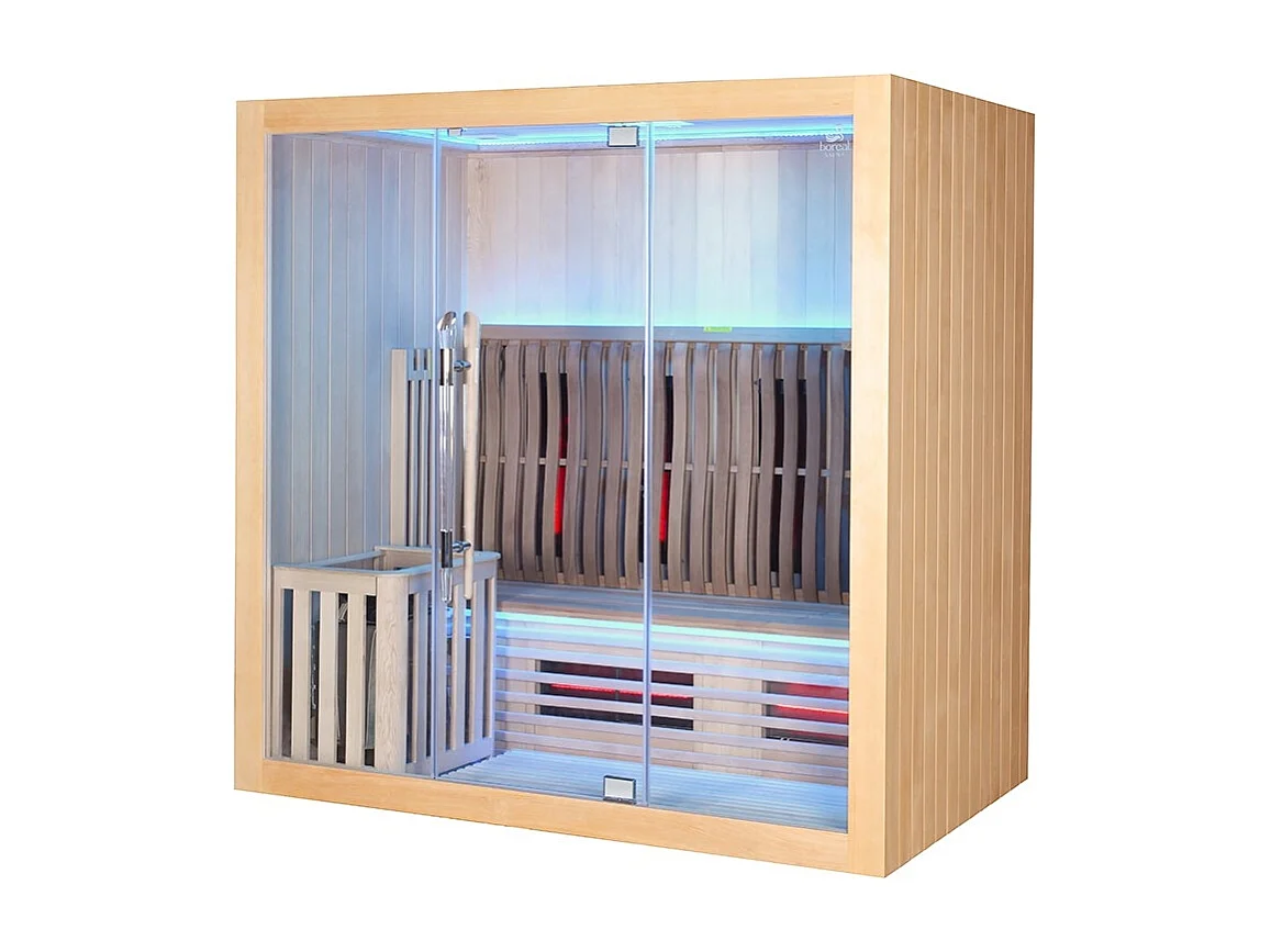 Sauna Combi Boreal® Elégance 4 - 200x125 Infrarouge + Vapeur