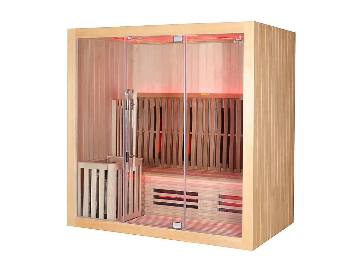 Sauna Combi Boreal® Elégance 4 - 200x125 Infrarouge + Vapeur