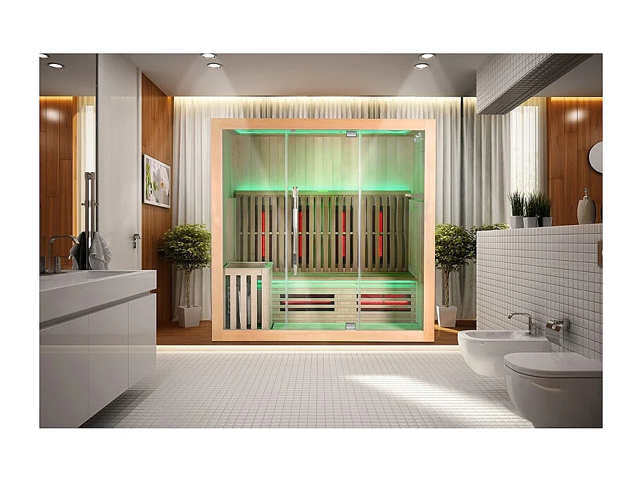 Sauna Combi Boreal® Elégance 4 - 200x125 Infrarouge + Vapeur