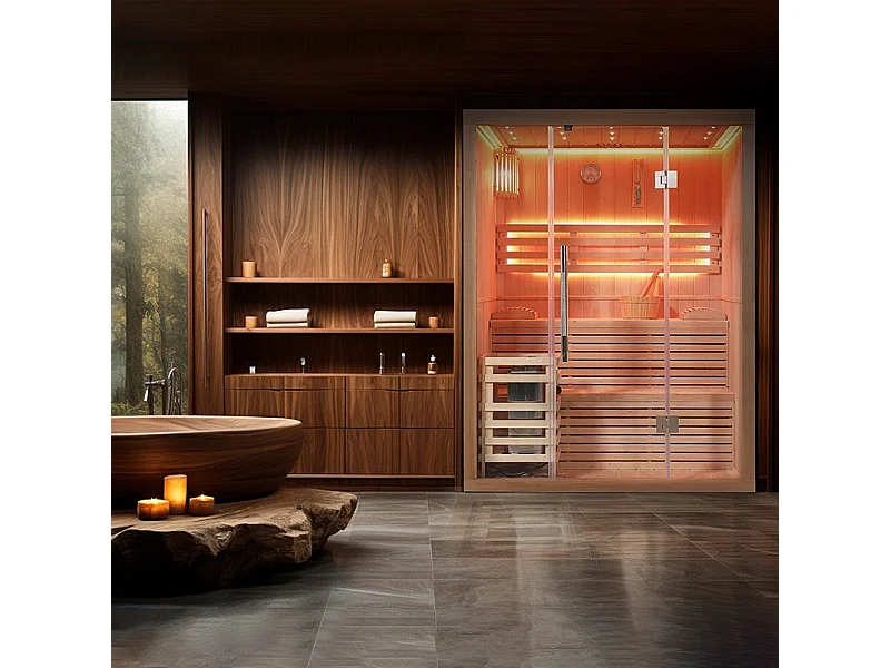 Sauna finlandais Nordica® Vapeur V23 - 2-3 places - 150 x 120 x H.200