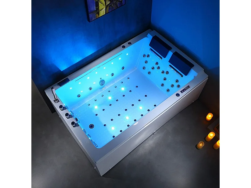 BAIGNOIRE BALNEO LORD DUO BLANC 2 PLACES ARCHIPEL® 185X120 - GAUCHE