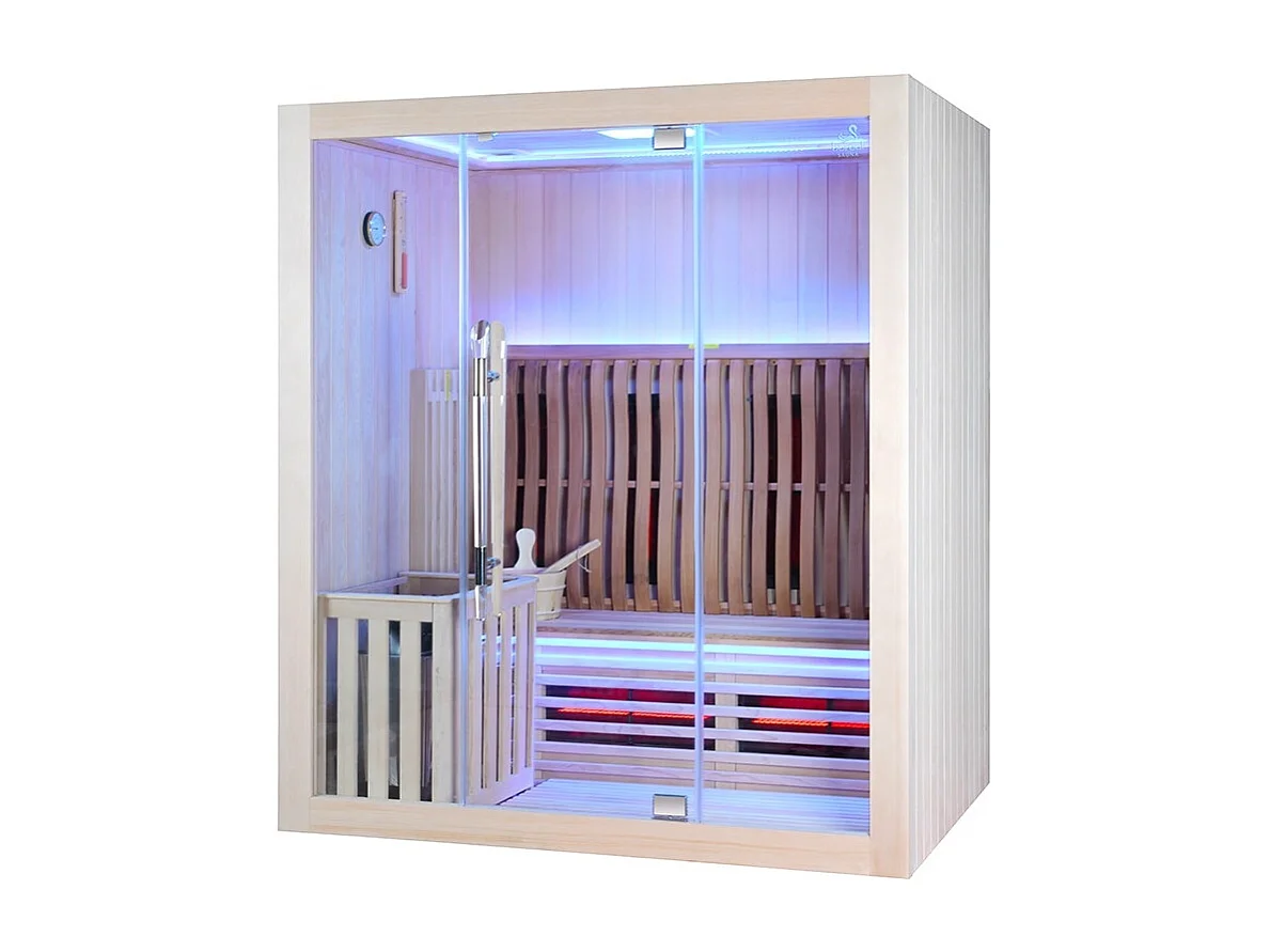 Sauna Combi Boreal® Elégance 3 - 175x125 Infrarouge + Vapeur