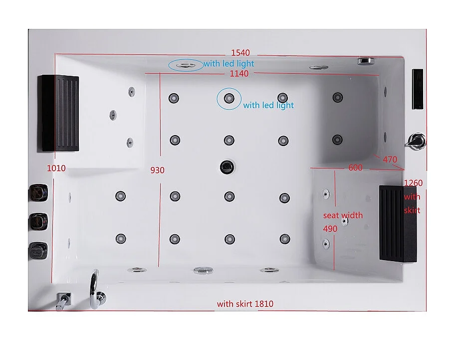 Baignoire Balneo Zeland® NIAGARA Duo 180x126