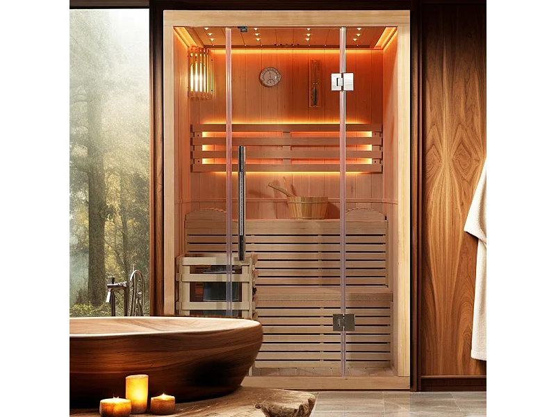 Sauna finlandais Nordica® Vapeur V23-S (1 à 2 places) - 130 x 120 x H.200
