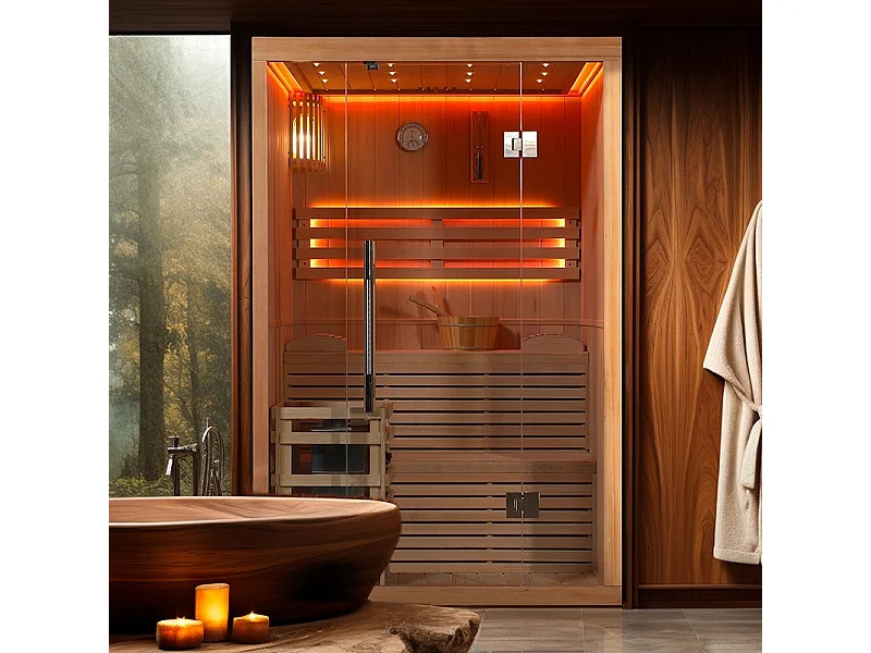 Sauna finlandais Nordica® Vapeur V23-S (1 à 2 places) - 130 x 120 x H.200