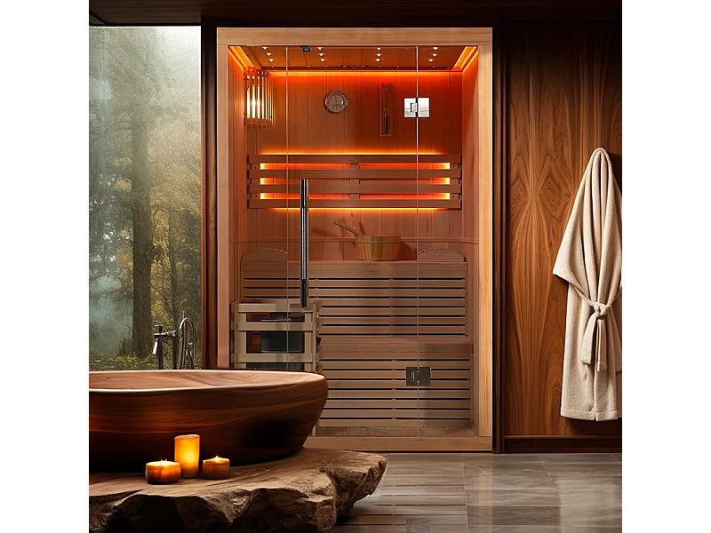 Sauna finlandais Nordica® Vapeur V23-S (1 à 2 places) - 130 x 120 x H.200