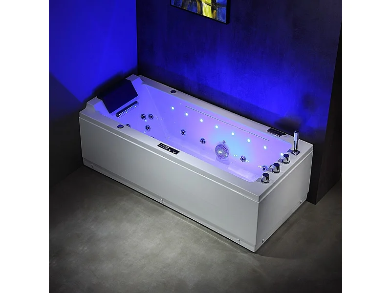 Baignoire balneo Lord Solo BLANC 1 place ARCHIPEL® 170x75 - DROITE