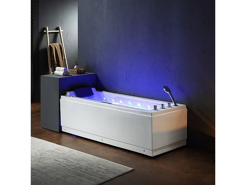 Baignoire balneo Lord Solo BLANC 1 place ARCHIPEL® 170x75 - DROITE
