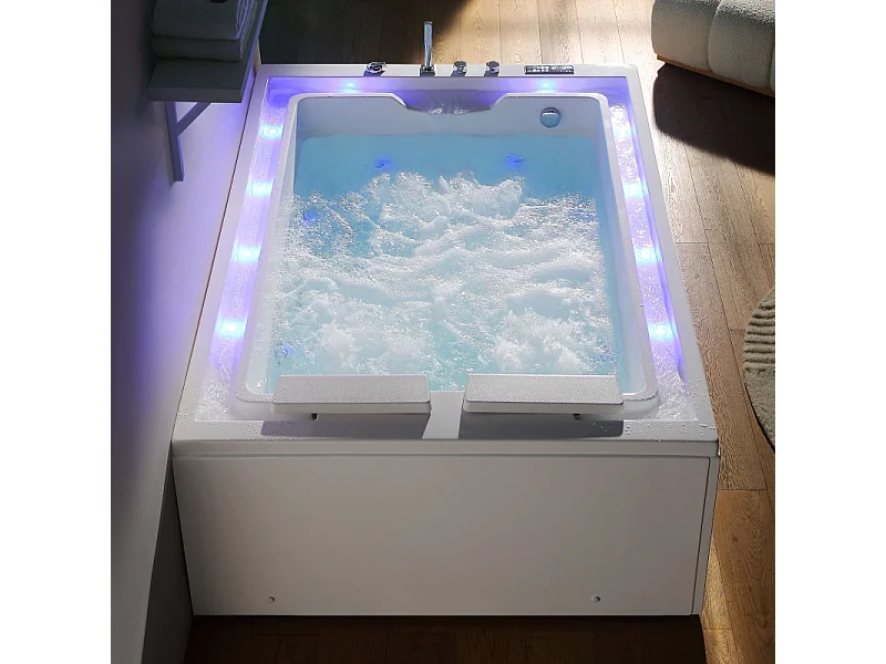 Baignoire balnéo VICTORIA BLANC 2 places 192x142 - GAUCHE