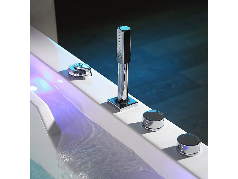 Baignoire balnéo VICTORIA BLANC 2 places 192x142 - GAUCHE