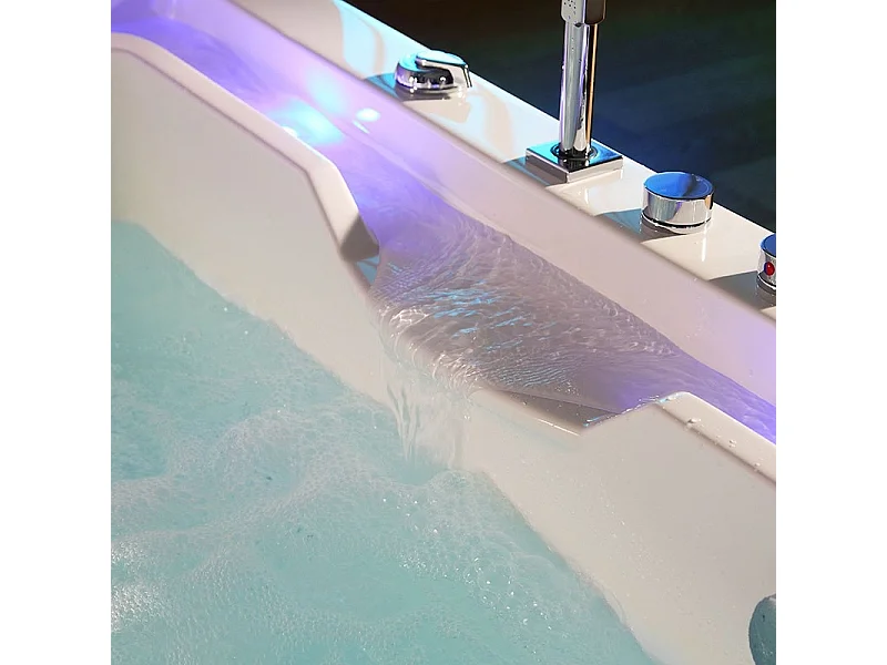 Baignoire balnéo VICTORIA BLANC 2 places 192x142 - GAUCHE