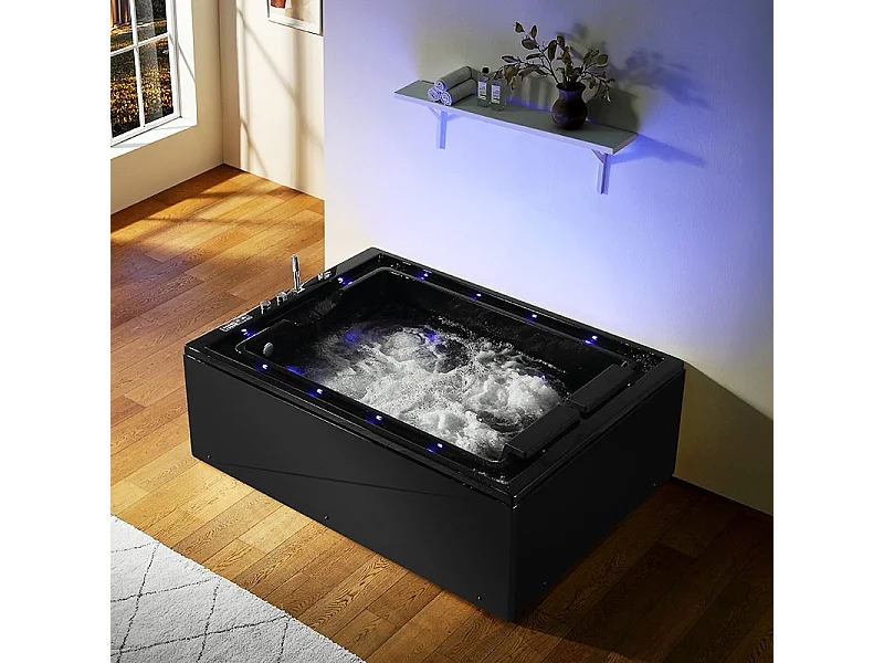 Baignoire balnéo VICTORIA BLACK 2 places 192x142 - DROITE