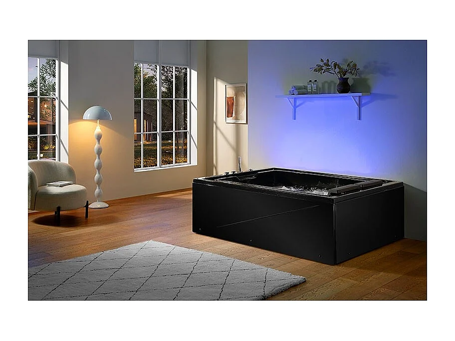 Baignoire balnéo VICTORIA BLACK 2 places 192x142 - DROITE