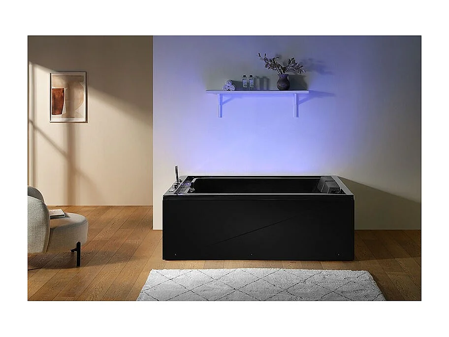 Baignoire balnéo VICTORIA BLACK 2 places 192x142 - DROITE