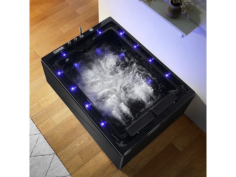 Baignoire balnéo VICTORIA BLACK 2 places 192x142 - DROITE