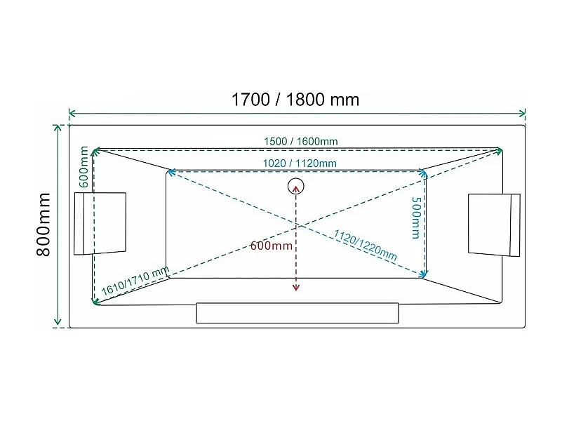 Baignoire balneo EDEN 170 1 à 2 places ARCHIPEL® 170x80