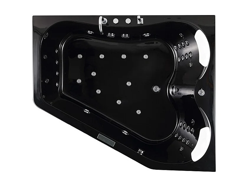 Baignoire balnéo MARINA BLACK 2 places ARCHIPEL® 181x151 - DROITE