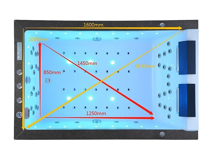 BAIGNOIRE BALNEO LORD DUO 2 PLACES ARCHIPEL® 185X120 - DROITE